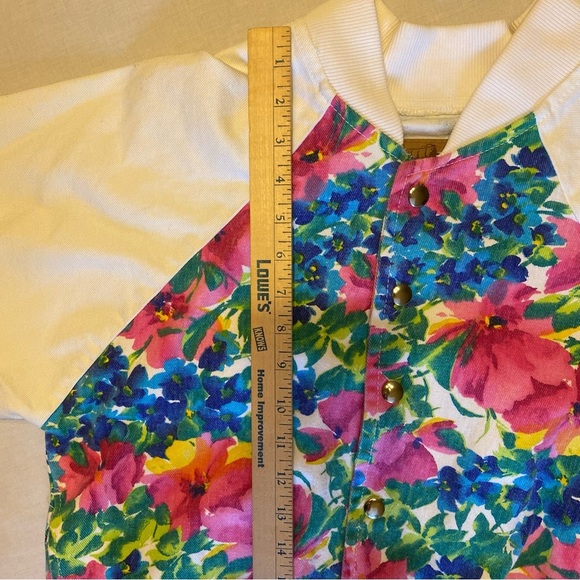 Vintage 90s Action West Floral Denim Jacket Women’s Mediun Cottagecore - Picture 8 of 12